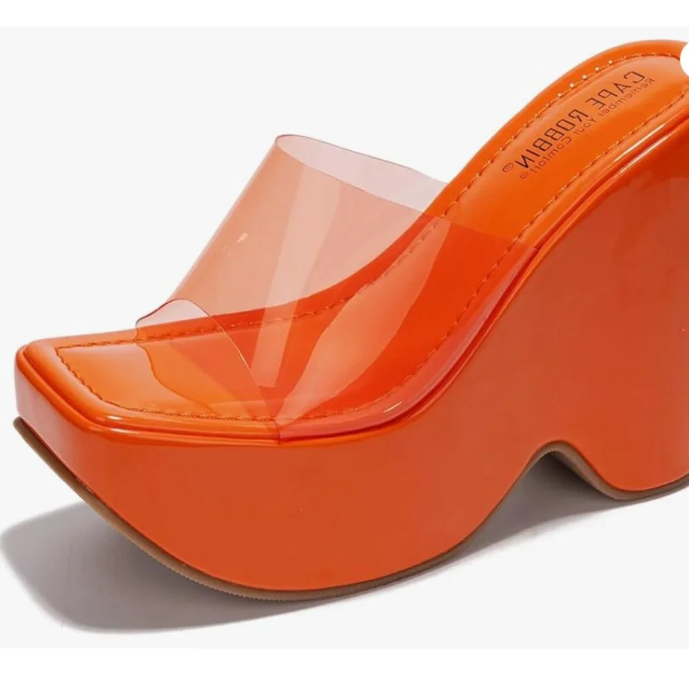 Pinkki Platform Orange Wedges
